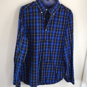 Mens M Blue & Green Paid Shirt - American Eagle